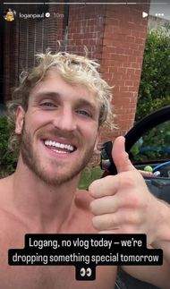 Screenshot of Logan Paul's message to Instagram Stories (Photo credit: Logan Paul on Instagram)